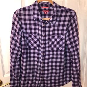 Plaid purple long sleeve shirt